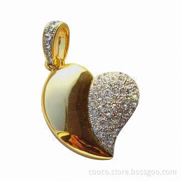 Promotional Jewelry USB Flash Drives, 1 to 256GB Memory Capacity, 10 Years Minimum Data Retention